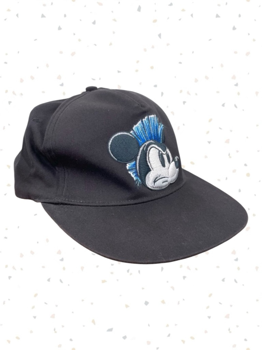 Disney Mickey Mouse Black Blue Mohawk Punk Baseball Hat Edgy Cap Teen Youth Size
